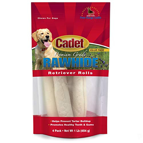 Cadet Rawhide Retriever Rolls Dog Chews, 4 Count