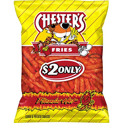 Chester_s Flamin_ Hot Fries Flavored Corn  and  Potato Snacks  5.25 Oz