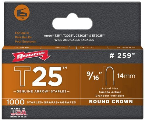 Arrow Fastener 259 9/16" T25 Staples