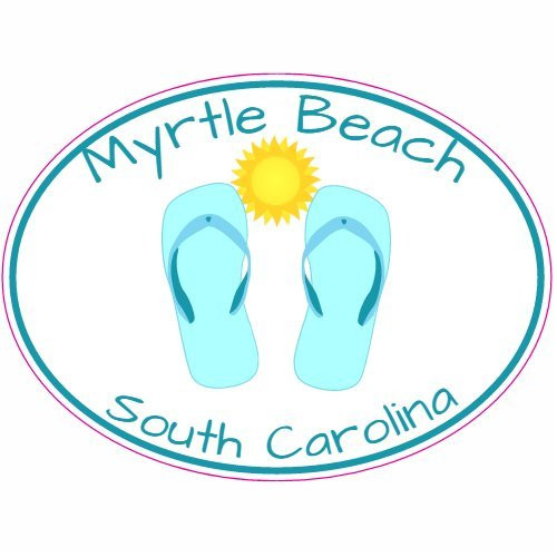 U.S. Custom Stickers Myrtle Beach South Carolina Flip Flop Decal  3inch