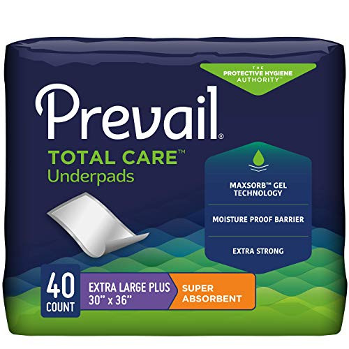 Prevail Total Care Incontinence Underpads  Super Absorbent  XL 30inch  X 30inch   10 Count -Single Pack-