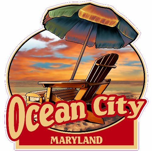U.S. Custom Stickers Ocean City Maryland Beach Sticker  4inch
