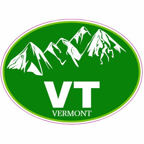 U.S. Custom Stickers VT Vermont Mountain Oval Sticker  4inch