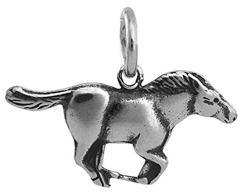 Sterling Silver Wild Mustang  Horse - Small  Lightweight - -Charm Only or Necklace-