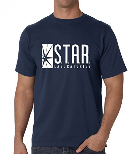 Mens S.T.A.R. Laboratories Superman DC Comics The Flash Tee XL Navy
