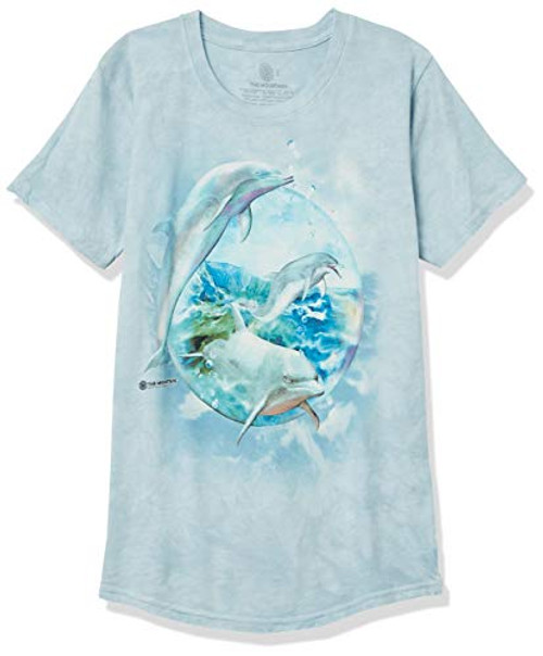 The Mountain Dolphin Bubble Adult Woman_s T-Shirt Blue XS The Mountain Dolphin Bubble Adult Woman_s T-Shirt Blue XS