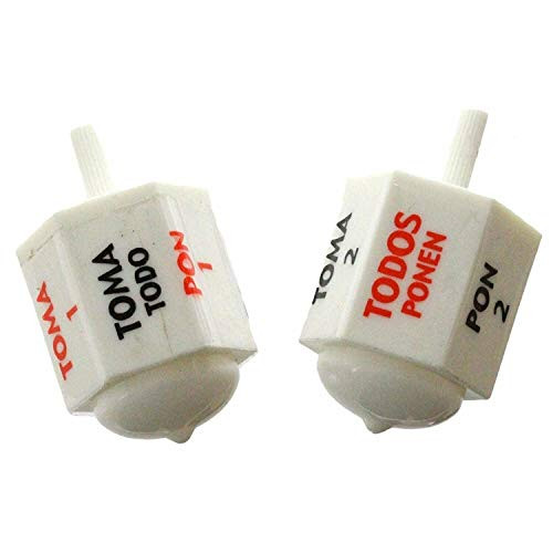 -2 Pack- Plastic Toma Todo Pirinola Traditional Mexican Game. White. Lightweight  G14E6GE4R-GE 4-TEW6W225571