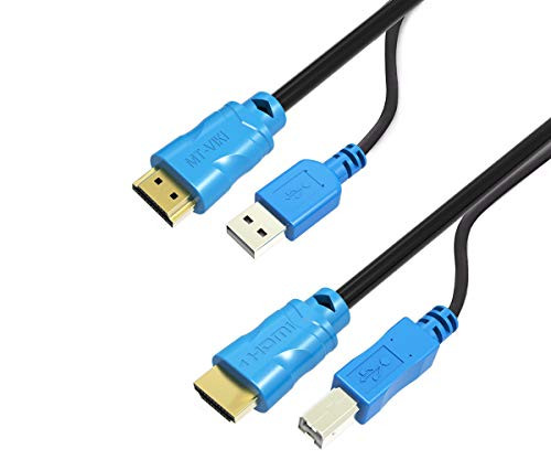 2 Packs 4K HDMI USB KVM Cable  USB A to B  and  HDMI 2in1 for KVM Switch