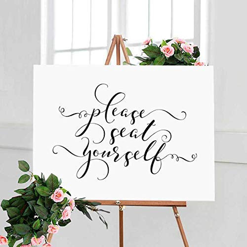 Please Seat Yourself Sign Bathroom Wall Decor Wall Art Wedding Table Art Calligraphy Restaurant Decor Bathroom Sign Bridal Shower Decor 8x10 Inches No Frame