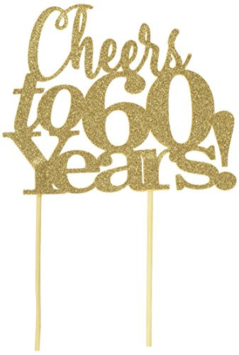 All About Details Gold Cheers to 60 Years! Cake Topper
