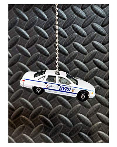 Police Fire Rescue Military Themed Die cast Ceiling Fan Pull Chain Ornaments -1994 Chevy Caprice Police N Y P D White-