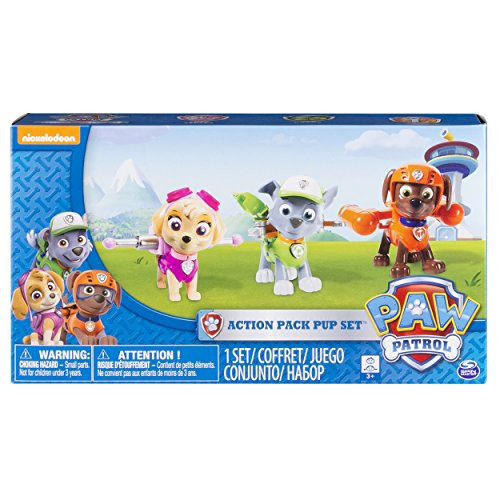 Paw Patrol Action Pack Pups Figure Set, 3pk, Skye, Zuma, Rocky