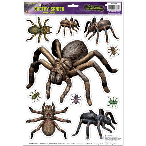 Creepy Spiders Peel _N Place Party Accessory -1 count- -10 Sh-