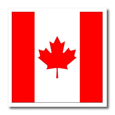 3dRose ht_4557_2 Canadian Flag Iron on Heat Transfer for White Material, 6 by 6-Inch