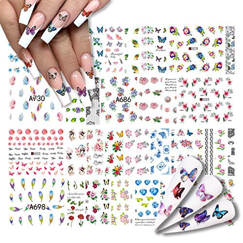 50 Sheets Nail Art Stickers Water Transfer DIY Nail Decals Butterfly  Flowers  Feathers  etc Colorful Transfer Watermark Nail Stickers for Nails Design Manicure Tips Decor 50 Sheets Nail Art Stickers Water Transfer DIY Nail Decals Butterfly  Flowers  Feathers  etc Colorful Transfer Watermark Nail Stickers for Nails Design Manicure Tips Decor