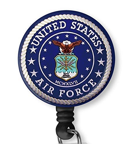 U.S. Air Force USAF Retractable ID Card Badge Holder with Alligator Clip  Name Nurse Decorative Badge Reel Clip on Card Holders