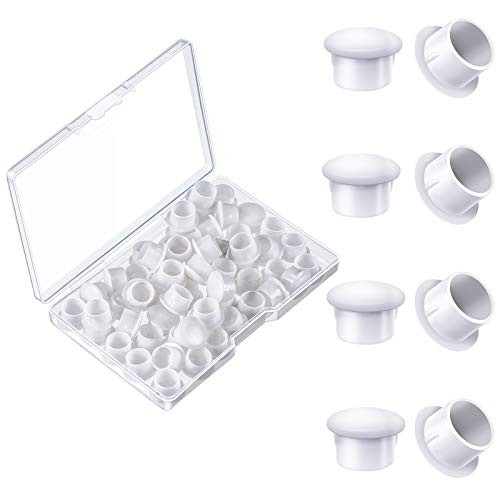100 Pieces 3 8 Inch Plastic Cabinet Hole Plugs 10 mm White Screw Hole Plugs Button Top Blanking Drilling Caps Cover Plugs for Door Screw Chair Cabinet Cupboard Shelf