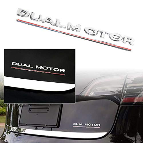 Three T Car Rear Trunk Emblem Sticker 3D Dual Motor Decals Badge Decals Emblems Fit for Tesla Model 3  Chrome