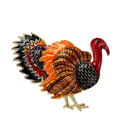 M MIRACULOUS GARDEN Christmas Brooches Pins for Womens Girls Party  Glitter Enameled Thanksgiving Xmas Holiday Turkey Brooch Jewelry