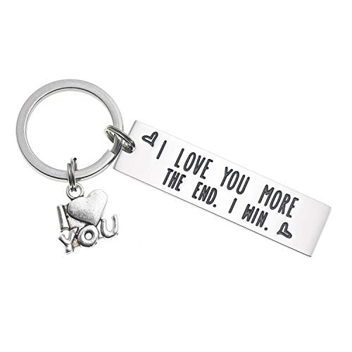 I Love You More The End I Win Love You More Mostest Keychain Couples Friendship Key Chain Cute Boyfriend Girlfriend Birthday Gifts For Him Her -I Love You More The End I Win-