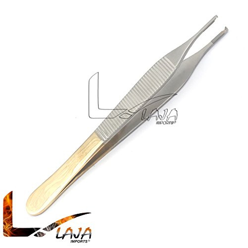 LAJA Imports T c Adson Tissue Micro Kocher Forceps 4.75inch  Fine Point 1x2teeth