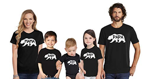 Bold Bear Family T-Shirts for Mama Bear Papa Bear Baby Bear-Mama Bear-Medium Black