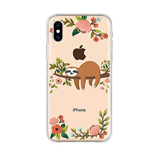 iPhone Xs Max Case Blingy_s New Fun Cute Animal Style Transparent Clear Protective Soft TPU Case Compatible for iPhone Xs Max -Sleeping Sloth-