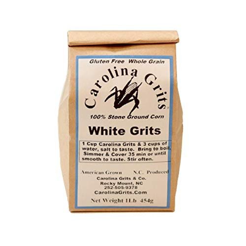 Carolina Grits Company Traditionally Stone Ground Carolina Grits Whole Grain and Gluten Free -White 1 Pack -16 ounces-- Carolina Grits Company Traditionally Stone Ground Carolina Grits Whole Grain and Gluten Free -White 1 Pack -16 ounces--