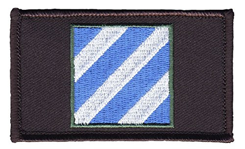 3rd Infantry Division - U.S. Army 2inch  x 3inch  Hook  and  Loop 2 Piece Black Patch 73440