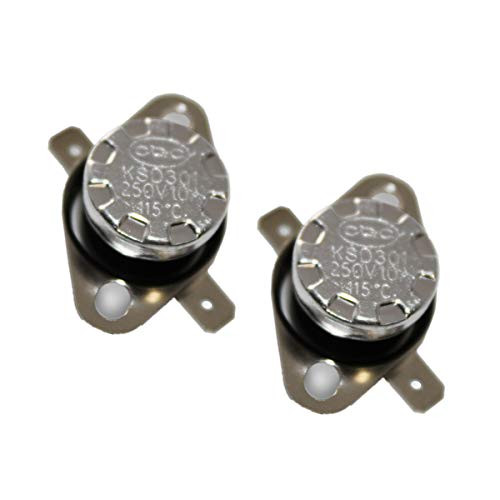 CompStudio 2 Pcs Temperature Controlled Switch Thermostat KSD301 115 Celsius Normal Close N.C 10A 250V