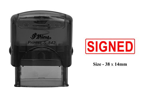 SIGNED Customized Self Inking Rubber Stamp Shiny S-842 Office Stationary Stamp