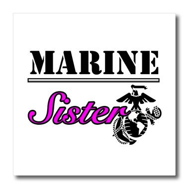 3dRose ht_149803_2 Marine Sister Iron on Heat Transfer for White Material, 6" x 6"