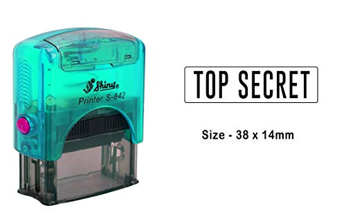 PrintValue TOP Secret Shiny S-842 Self-Inking Stamp for Office Stationary - Black Ink