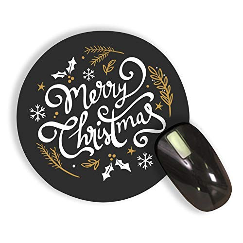 RADANYA Dark Gray Merry Christmas Printed Round Mouse Pad for Laptop n Computer - Mousepad for Gamers - Gaming Mousepads - Round Mousepad