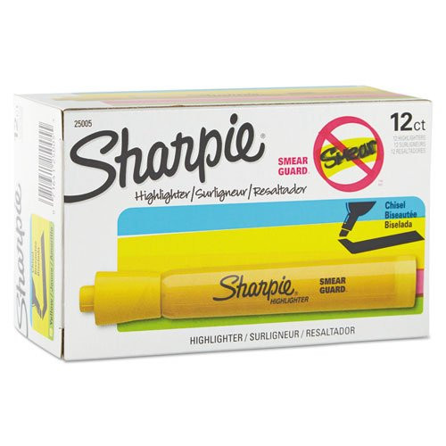 Sharpie Accent Tank Highlighters, Chisel Tip,Yellow, 36-Count