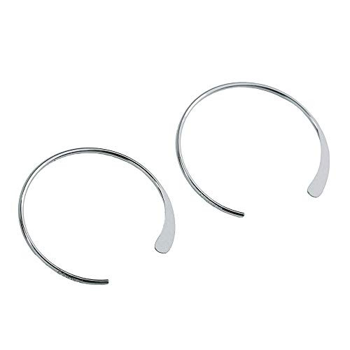 Small Hammered Sterling Silver Threader Hoop Earrings