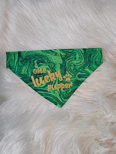 St Patrick_s Day Lucky Pupper Over the Collar Dog Bandana Medium