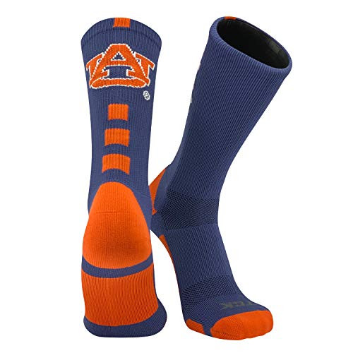 TCK Elite Auburn Tigers Baseline NCAA Licensed Crew Socks -Medium -6-9--