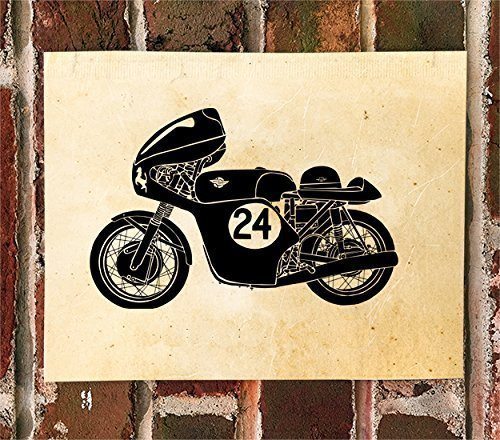 KillerBeeMoto Limited Print  Vintage 1960_s 250cc Race Bike Motorcycle Print