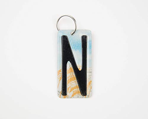Letter N Key Chain - Initial N key chain - License Plate Key Chain - N Charm - Gift Tag - Gift for Teacher - Stocking Stuffer