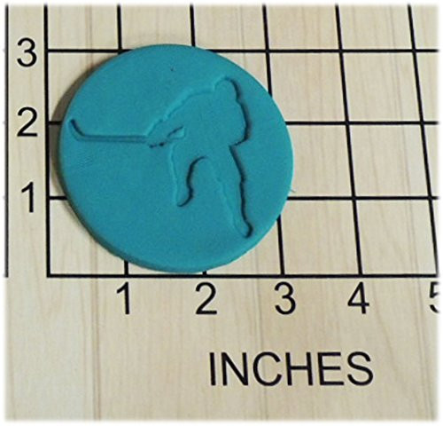Hockey Player Silhouette Fondant Cookie Cutter and Stamp 1306