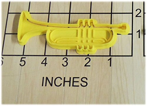 Trumpet Instrument shape Fondant Cookie Cutter and Stamp 1065