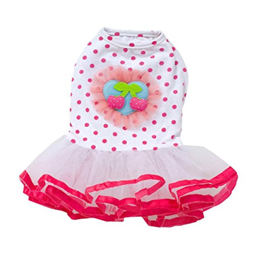 Howstar Pet Dress Super Cute Dog Clothes Puppy Printed Lace Skirt Tutu Princess Dress -S White- Howstar Pet Dress Super Cute Dog Clothes Puppy Printed Lace Skirt Tutu Princess Dress -S White-