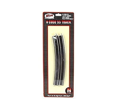 N Code 55 Nickel Silver 16.25inch  Radius Full Section Track -6- Atlas Trains