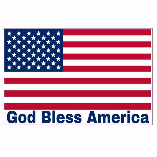 U.S. Custom Stickers God Bless America Flag Sticker  6inch