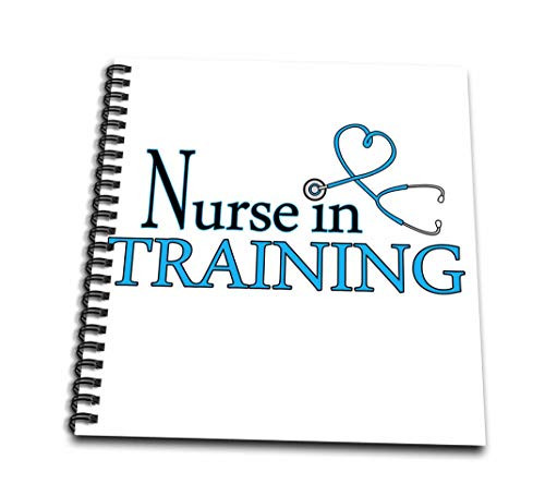 3dRose db_172127_3 Nurse in Training Pink Heart Stethoscope Mini Notepad, 4 by 4"