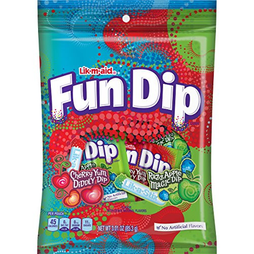 LIK-M-AID Fun Dip  Cherry Yum Diddly and Razz Apple Magic Pouch  3.01 Ounce  Pack of 12