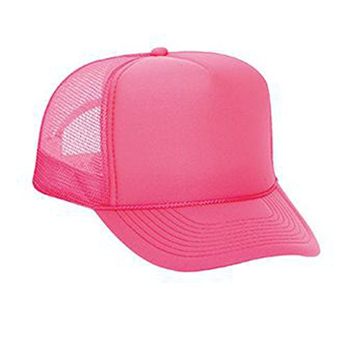 Product of Ottocap Neon Polyester Foam Front Five Panel High Crown Mesh Back Trucker Hat -N. Pink -Wholesale Price on Bulk-