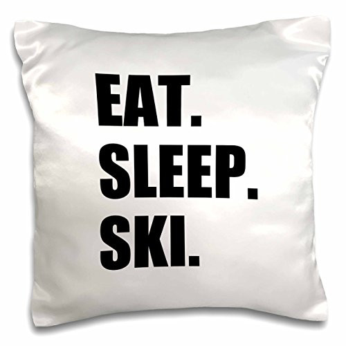 3dRose pc_180442_1 Eat Sleep Snowboard Snowboarding Enthusiast Fun Snowboarder Sport Pillow Case, 16" x 16"