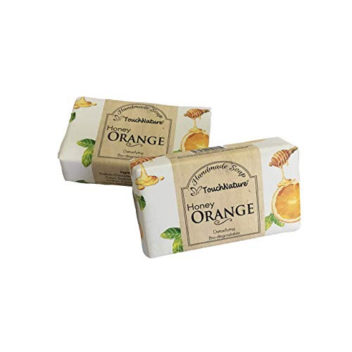 Touch Nature Honey Orange Handmade Soap. Natural Bar and Castile Soap. Essential Oil Natural Soap. Free of Sulphates and Parabens. Vegan. Cold Pressed. -2pc 100g-